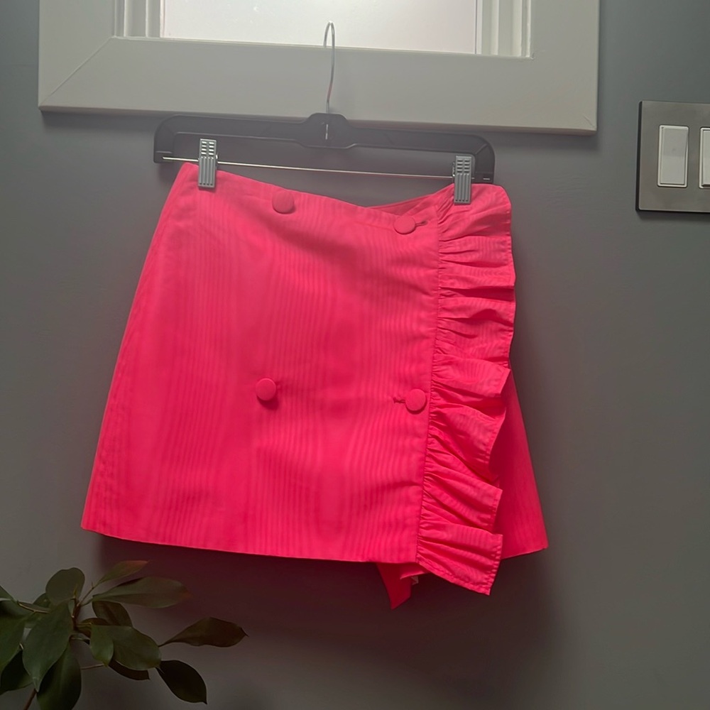 MGSM Hot pink mini ruffle skirt